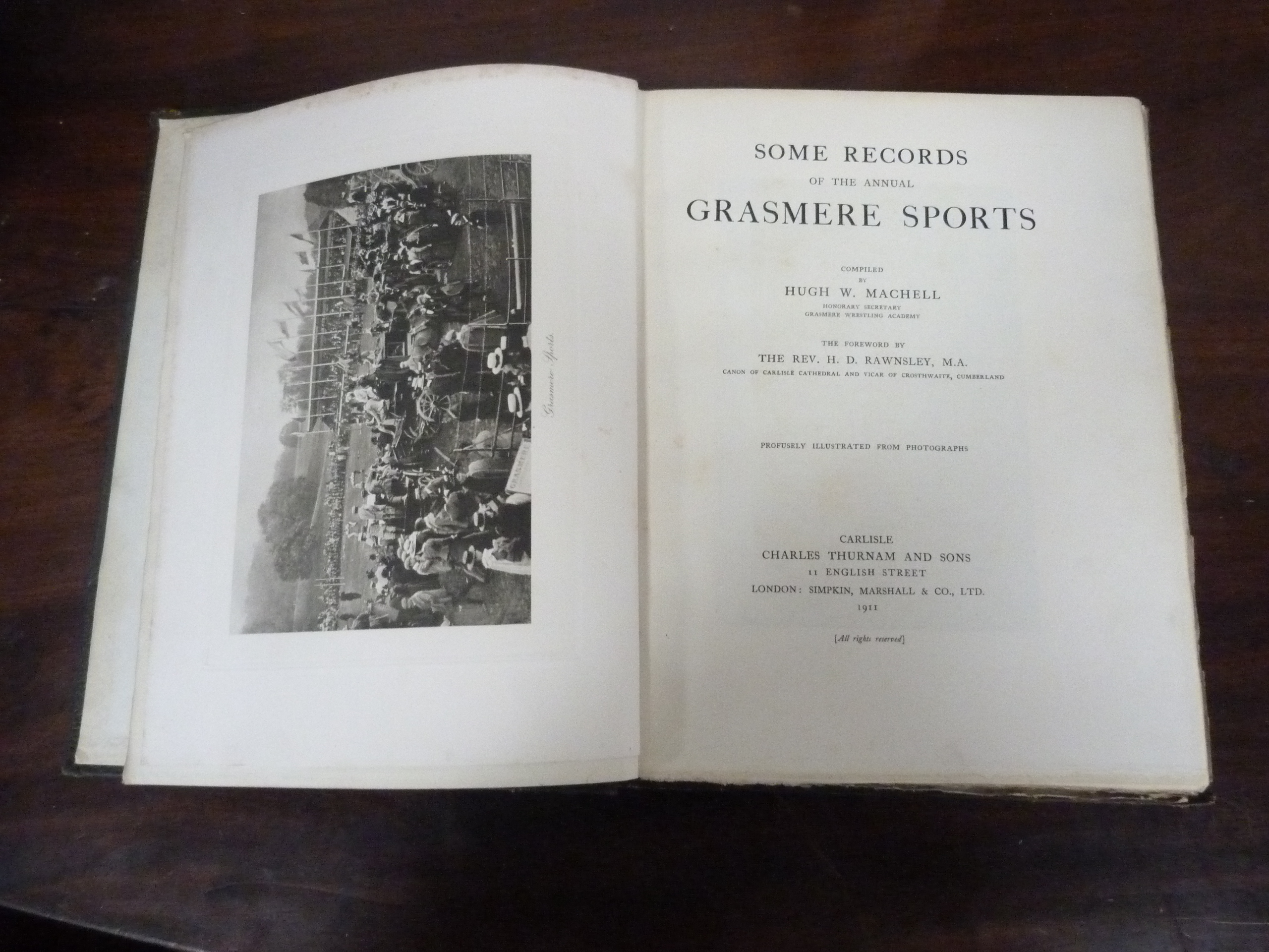 MACHELL H. W.  Some Records of the Annual Grasmere Sports. Plates after photographs. Quarto. Orig. - Image 2 of 3