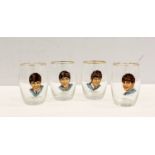 Beatles set of 4 vintage drinking glasses from the 1960's.