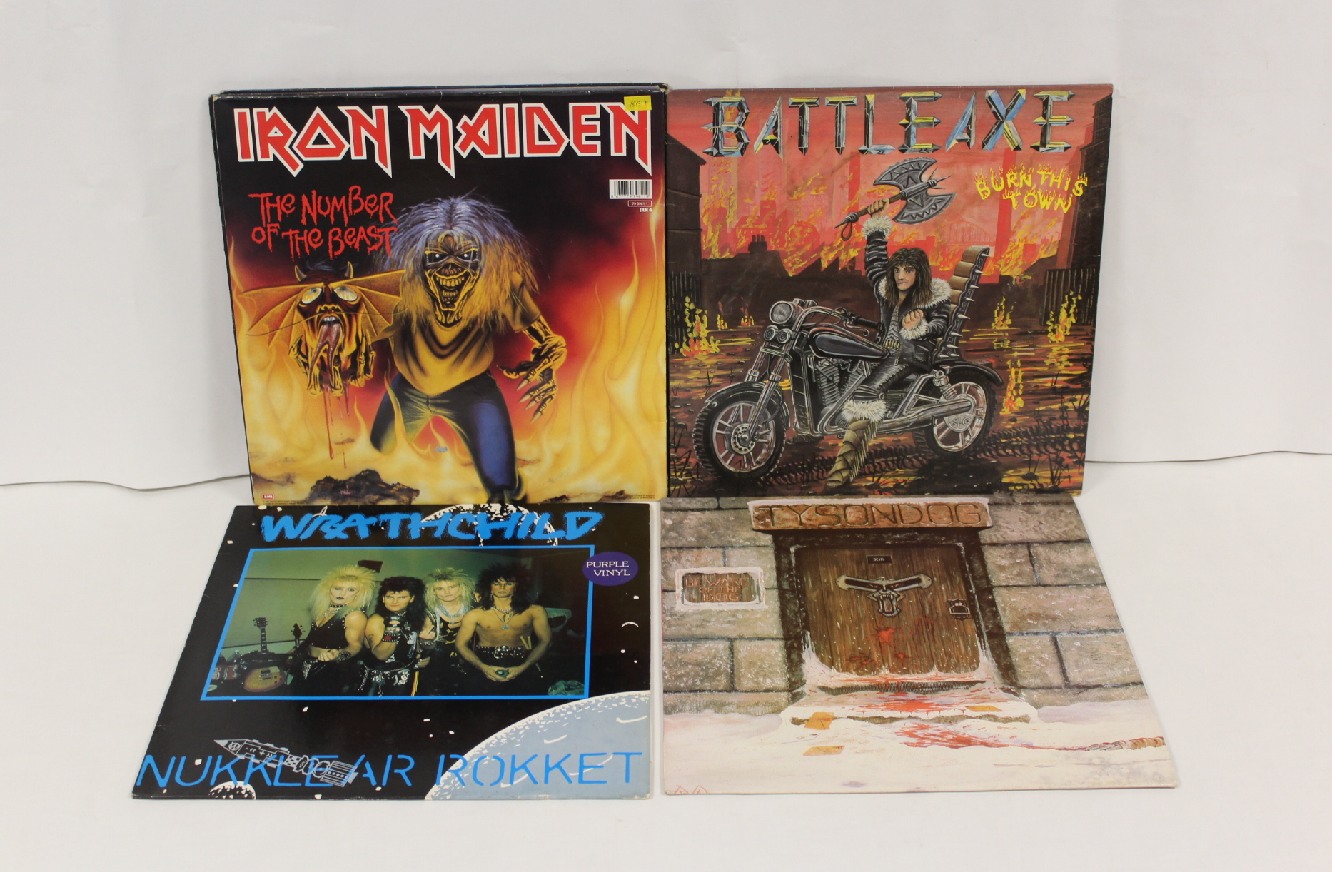 Collection of NWOBHM 12" singles and LPs to include Iron Maiden, 2 x Wrathchild,  Tyson Dog 'Beware