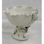 Chinese blanc de chine bowl of lotus leaf form. 18cm