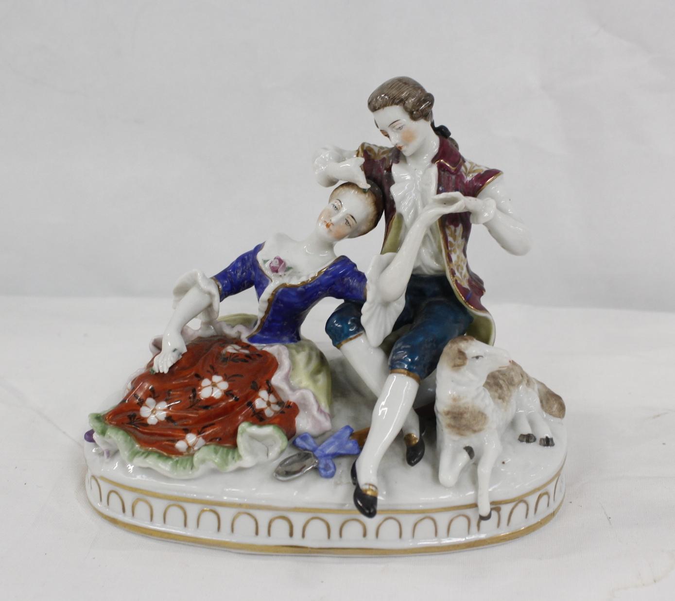 Three Sitzendorf porcelain figures and another (4) - Image 3 of 3
