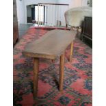 Plank top coffee table.