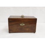 Georgian mahogany tea caddy with fitted interior. 28cm wide