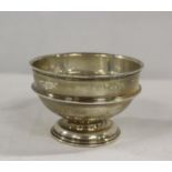 Silver circular pedestal bon bon dish. 9cm