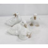 Three Nao porcelain figures of ducklings