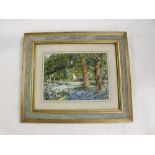 J A Wilkinson.Bluebell Wood.Watercolour heightened with white.Signed and dated (19)41. 18.5cm x