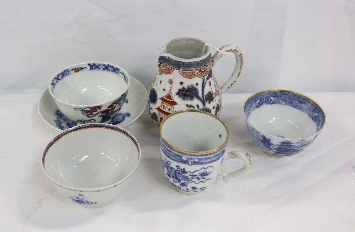 Small collection of late 18th/early 19th century English and other porcelain including Caughley "