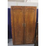 Victorian walnut wardrobe, lacking pediment.