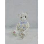 Large  Royal Crown Derby paperweight, Christening Teddy for Prince George 2013, ltd ed 500. 12cm