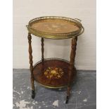 Reproduction Italianate circular two tier tea trolley.