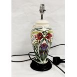 Moorcroft Pottery table lamp with floral decoration