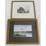 Robert ForresterLandscape.Watercolour, 12.5cm x 17cm. and another watercolour of a Loch scene. (2)