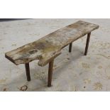 Naturalistic plank top bench, 123cm