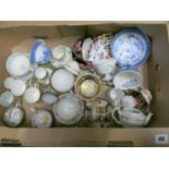 Collection of decorative teawares, cabinet cups etc