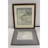 Walter G (20th century school).Geese in flight.Signed, watercolour. 28cm x 24cm. also Ray R Nicol,