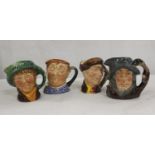 Four Royal Doulton miniature character jugs, Arriat, Arry, Fat Boy and Rip van Winkle