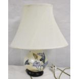 Modern table lamp, decorated with Arum Lilies, and shade 51cm (electrical testing and re wiring