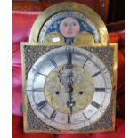 Mahogany and inlaid longcase clock by David Somerveill, St Ninians, with swan neck pediment over