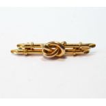 Victorian gold double bar brooch, probably 15ct, 3.8g.