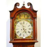 19th century eight day longcase clock by William Scott, Thornhill, with swan neck pediment over