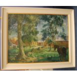 William Robson (Scottish, 1863 - 1950) Farm steading Signed lower left, oil on canvas, 71cm x 91cm.