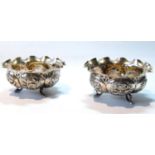 Two Indian silver embossed bowls, 5½oz.