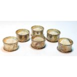 Six engraved napkin rings, Chester 1900, 4½oz.