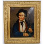 19th Century British School The Irish Piper Oil on board, 18cm x 14cm.