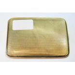 9ct gold cigarette case, monogrammed and engine turned, Birmingham 1928, 125g.