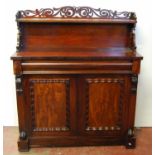 Victorian mahogany chiffonier, the pierced scroll-work gallery with shelf over rectangular top,