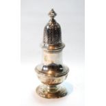 Silver baluster caster of George I style, typical good quality and weight, by R. Comyns, 1961, 8oz.