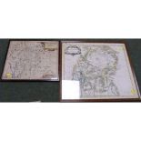 SAXTON-KIP.  Westmorlandiae. Antique eng. map, hand col. in outline; also Westmorland, hand col.