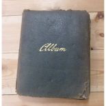 Autograph Album.  Worn quarto album containing various pen & ink, pencil, watercolour & other