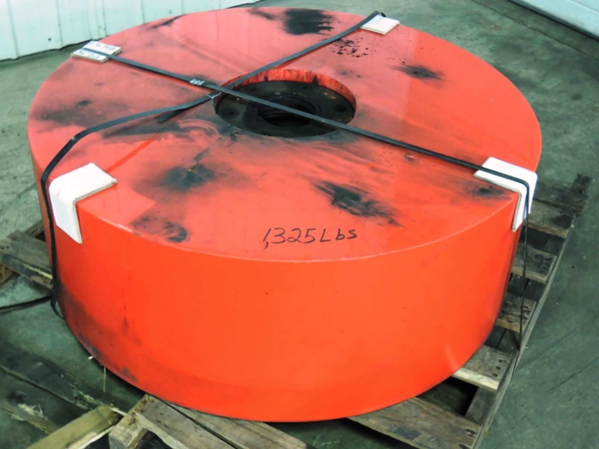 SIMPSON 225F OR G MULLER WHEEL 13" FACE 36" DIA, 4" BORE HOLE, 10" FLANGE HOLE, 1,325 LBS,