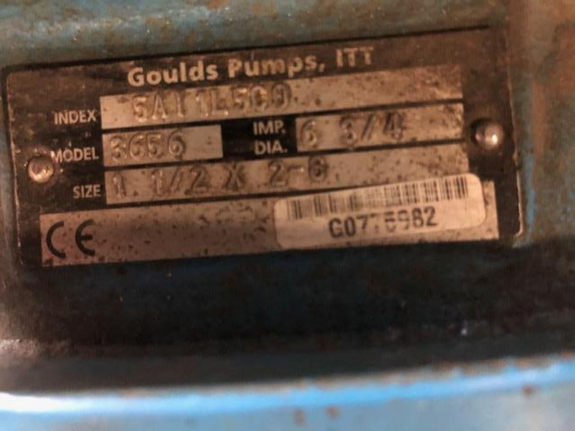 10 HP MOTOR AND GOULDS PUMP MODEL 3656, SIZE 1 1/2 X 2-8 [WALTON HILLS, OH] - Image 3 of 3