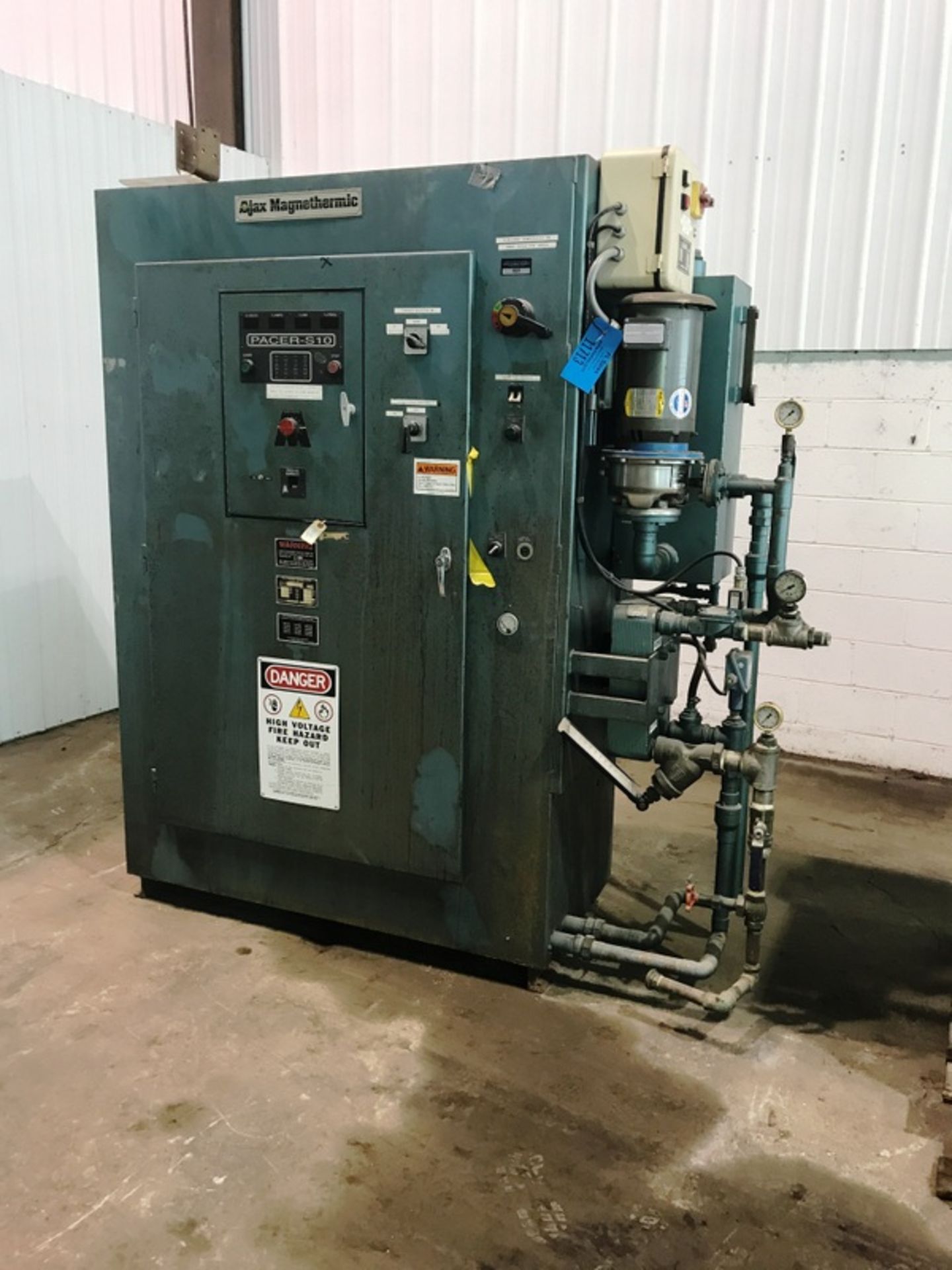 1995 AJAX PACER S-10 POWER SUPPLY S/N M-2D250-B RATED AT 100KW, 3000 HZ. WITH WATER PUMPS 300#
