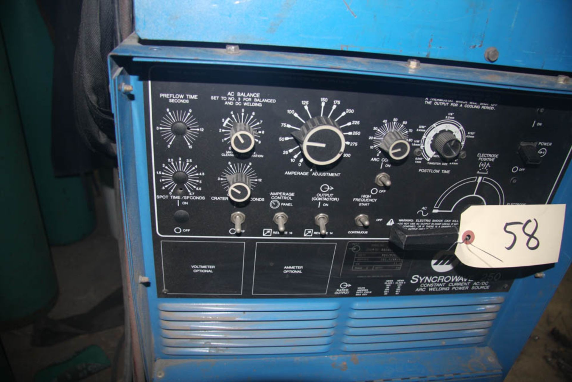 MILLER SYNCROWAVE 250 CONSTANT AC/DC ARC WELDING POWER SOURCE, W/ RADIATOR 1a COOLING SYSTEM, S/N: - Image 2 of 4