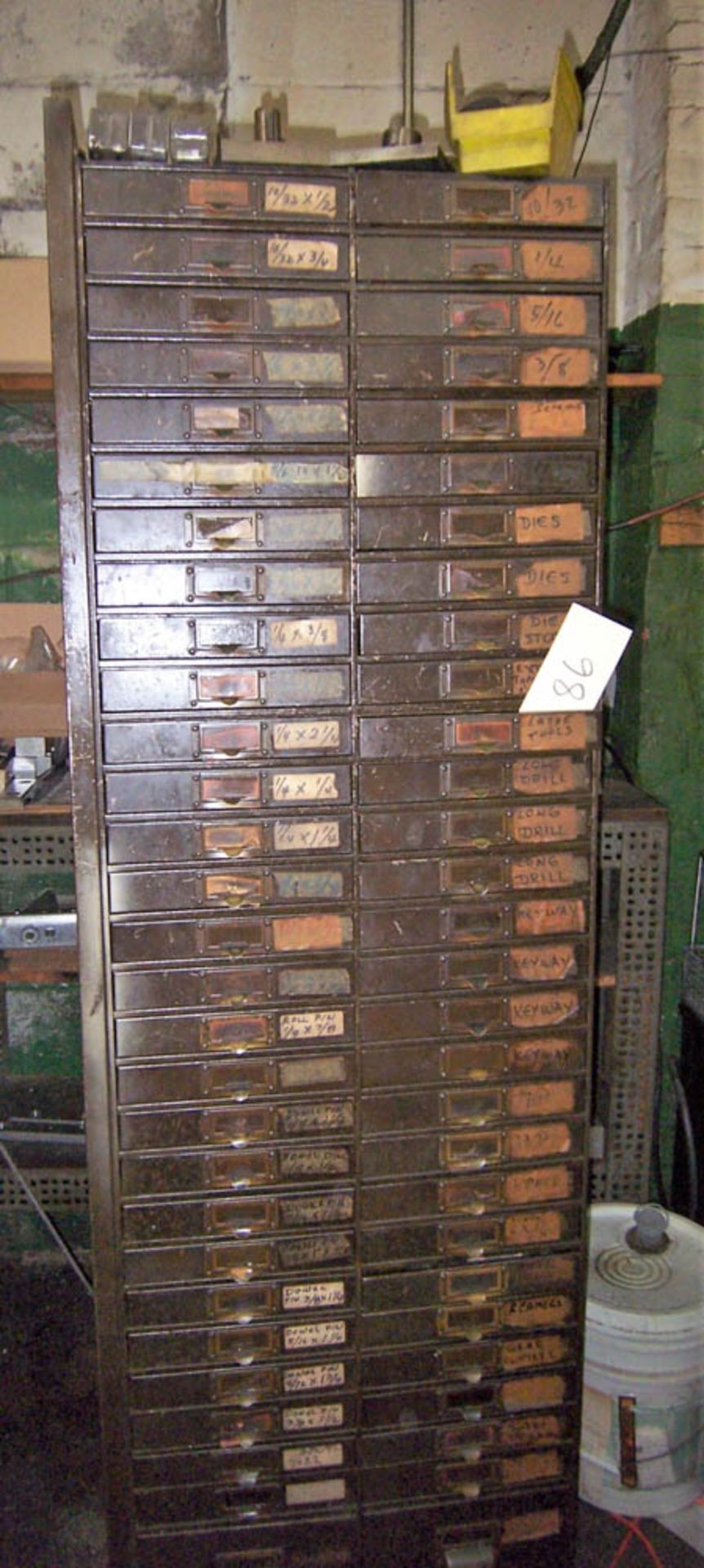 PARTS RACK & CONTENTS - ASSORTED TOOLS