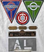 Selection (8) of various London Transport bus PLATES comprising RT enamel radiator badges (Central &
