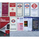 Selection (11) of London Underground POCKET MAPS from various decades from the 1930s-2010s.