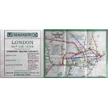 1911 London Underground POCKET MAP. This edition shows the 3 separate Hammersmith stations, the