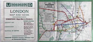 1911 London Underground POCKET MAP. This edition shows the 3 separate Hammersmith stations, the