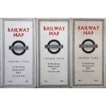 Selection (3) of London Underground diagrammatic, card POCKET MAPS by Beck comprising No 2, 1934 and