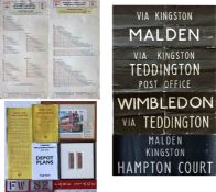 Selection of memorabilia from London's last Trolleybuses in 1962 including a FARECHART for routes