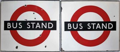 1950s/60s London Transport enamel BUS STAND FLAG. A rather uncommon version of the usual bus