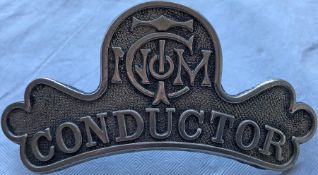 c1880s-90s North Metropolitan Tramways Company nickel CAP BADGE issued to tram conductors on this