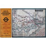 1927 'Stingemore' London Underground linen-card POCKET MAP, the issue dated January 1927. This is