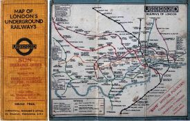 1927 'Stingemore' London Underground linen-card POCKET MAP, the issue dated January 1927. This is