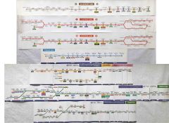 Selection (7) of London Underground car LINE DIAGRAMS comprising paper issues for the Bakerloo