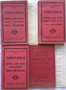 Selection (4) of London Transport Officials' (Inspectors') TIMETABLE BOOKLETS of Central Area Buses,